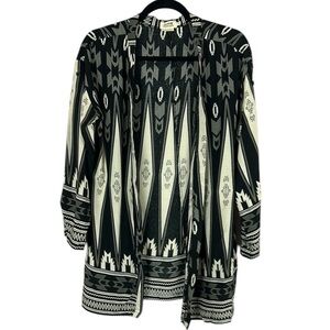 Molly Bracken Geometric Black and Cream Cardigan Size S/M